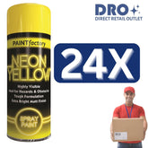 24X - Paint Factory Fluorescent Neon Yellow Spray Paint 200ml